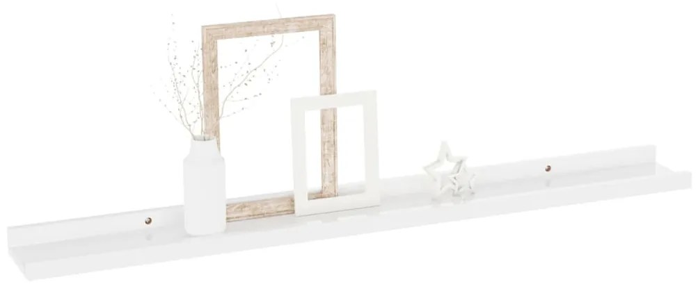 Mensole da parete 4 pz bianco lucido 80x9x3 cm