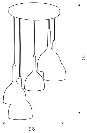 Lampadario a sospensione con filo NOAK WOOD 5xE27/60W/230V bianco/legno