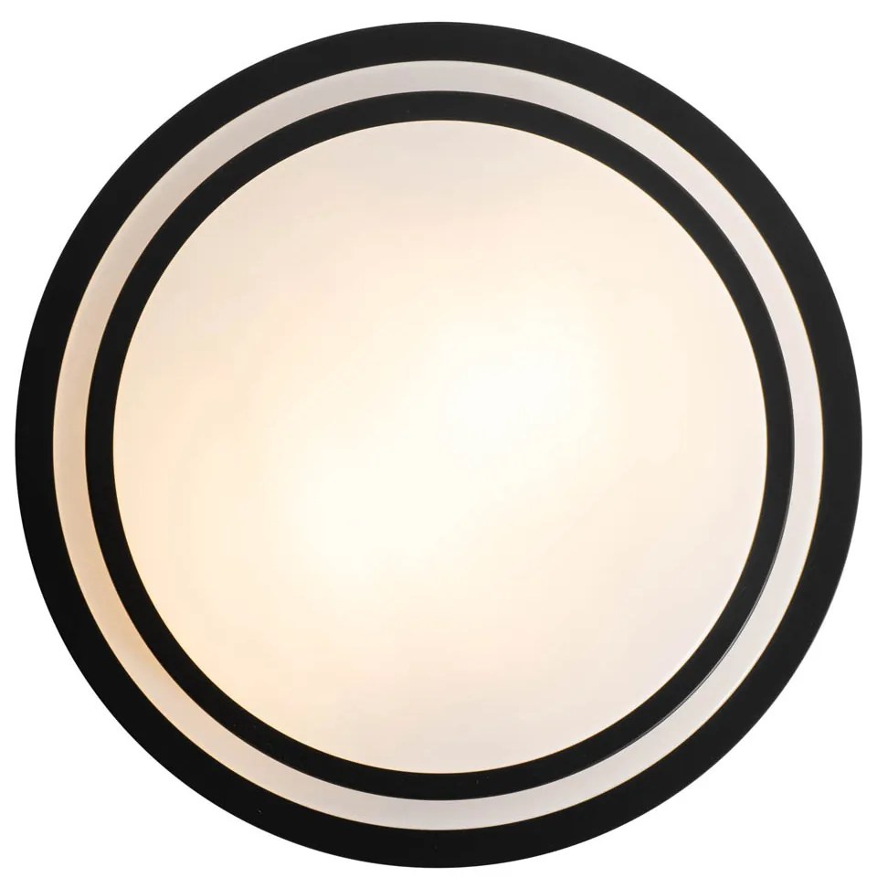 Plafoniera moderna nera e bianca 35 cm 2 luci IP44 - Walden