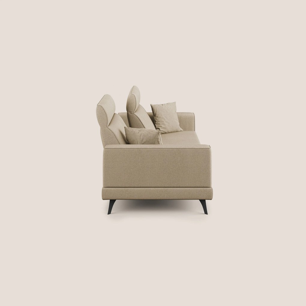 Slide Divano con schienali traslanti e poggiatesta in tessuto smacchiabile T05 beige