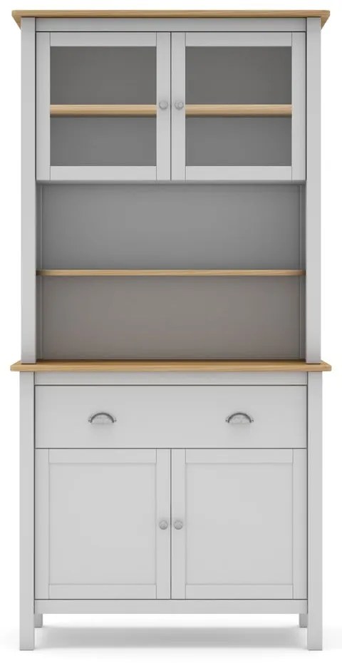 Vetrina bianca/naturale in legno di pino 90x180,5 cm Misti - Marckeric