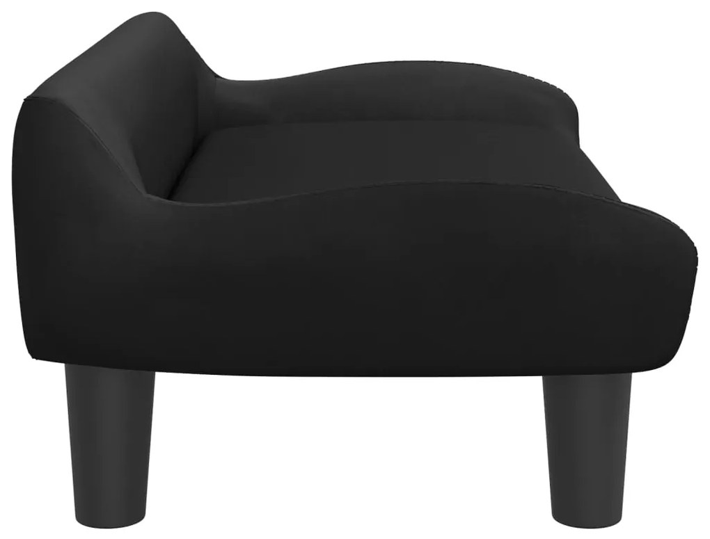 Divano per bambini nero 70x40x24 cm in velluto