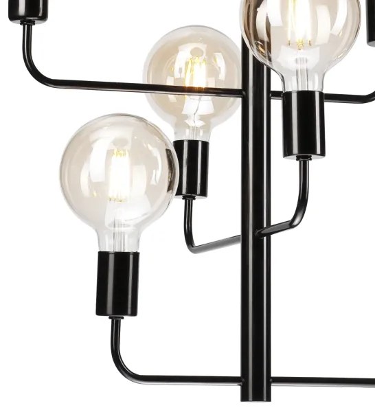 Lampadario a catena ORLANDO 8xE27/60W/230V nero