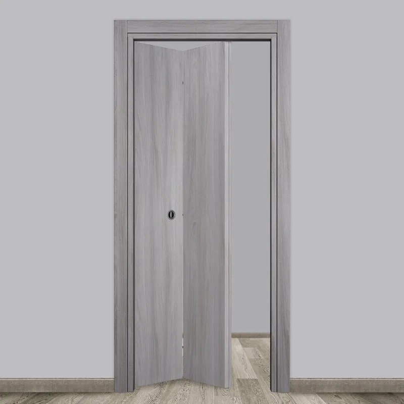 Porta pieghevole a libro simmetrica Gray Elm grigio L 80 x H 210 cm sinistra