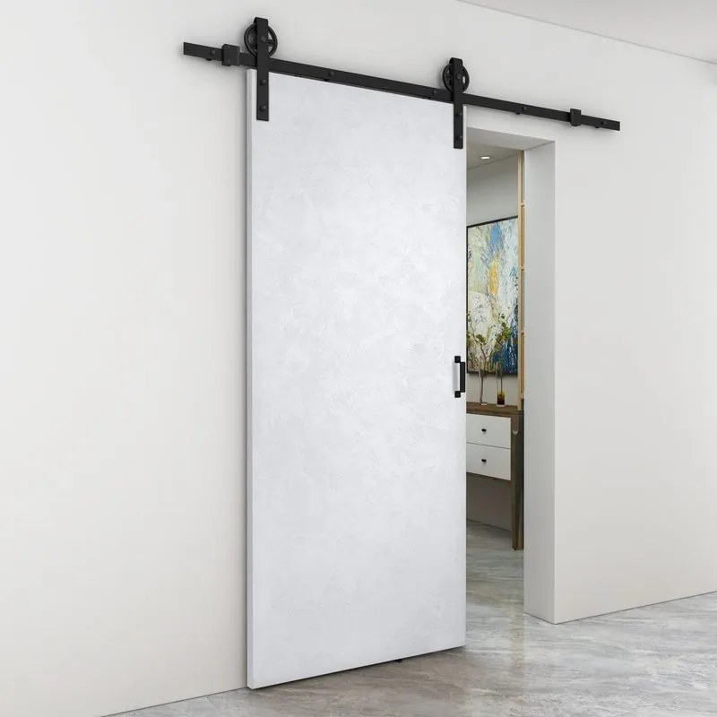 Porta scorrevole reversibile Side in mdf bianco, L 93 x H 212 cm, con binario Rodeo