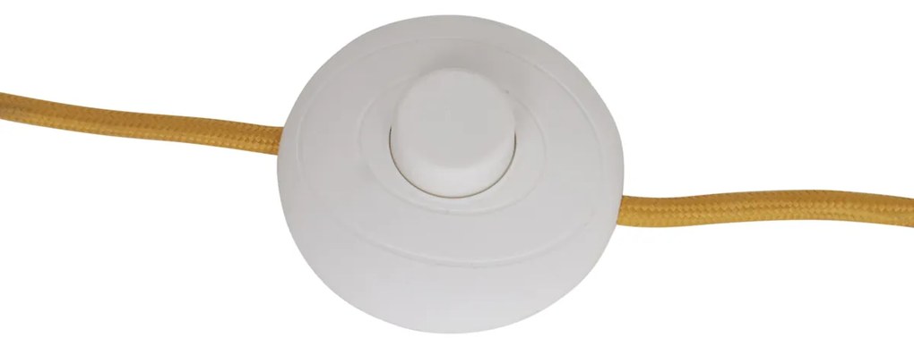 Lampada da terra retrò giallo senape con vetro opaco - Fedde