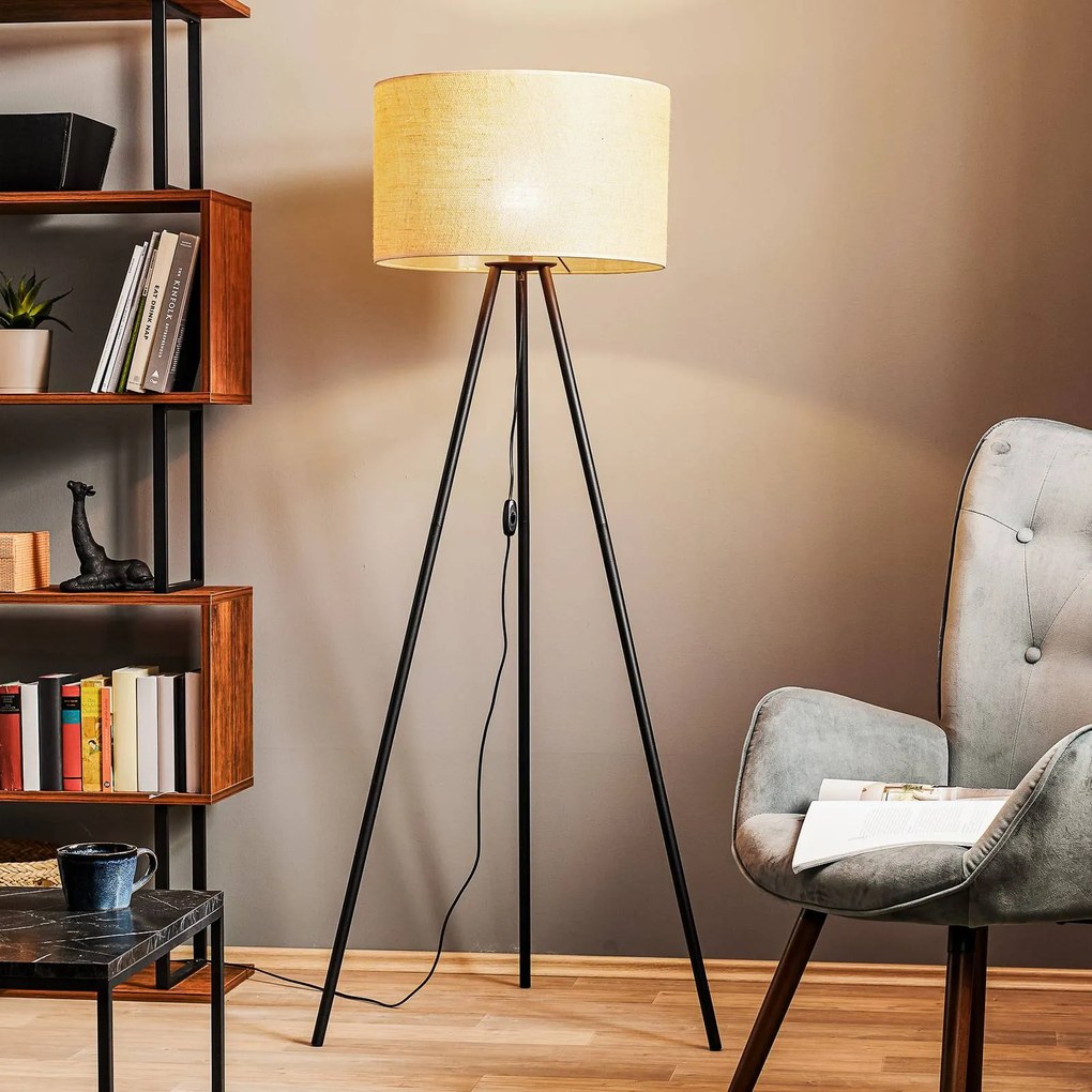 TK Lighting Piantana Juta con base a tre piedi