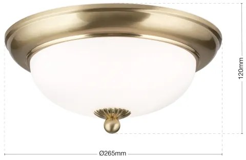 Orion - Plafoniera EMPIRA 2x E14/40W/230V Ø 26,5 cm ottone