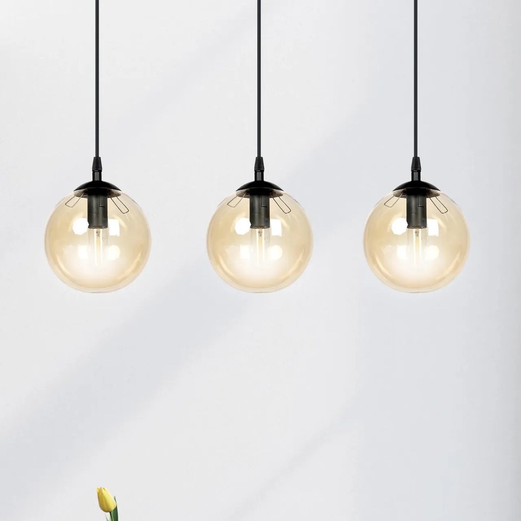 Lampadario a sospensione COSMO 3 BLACK MIODOWY