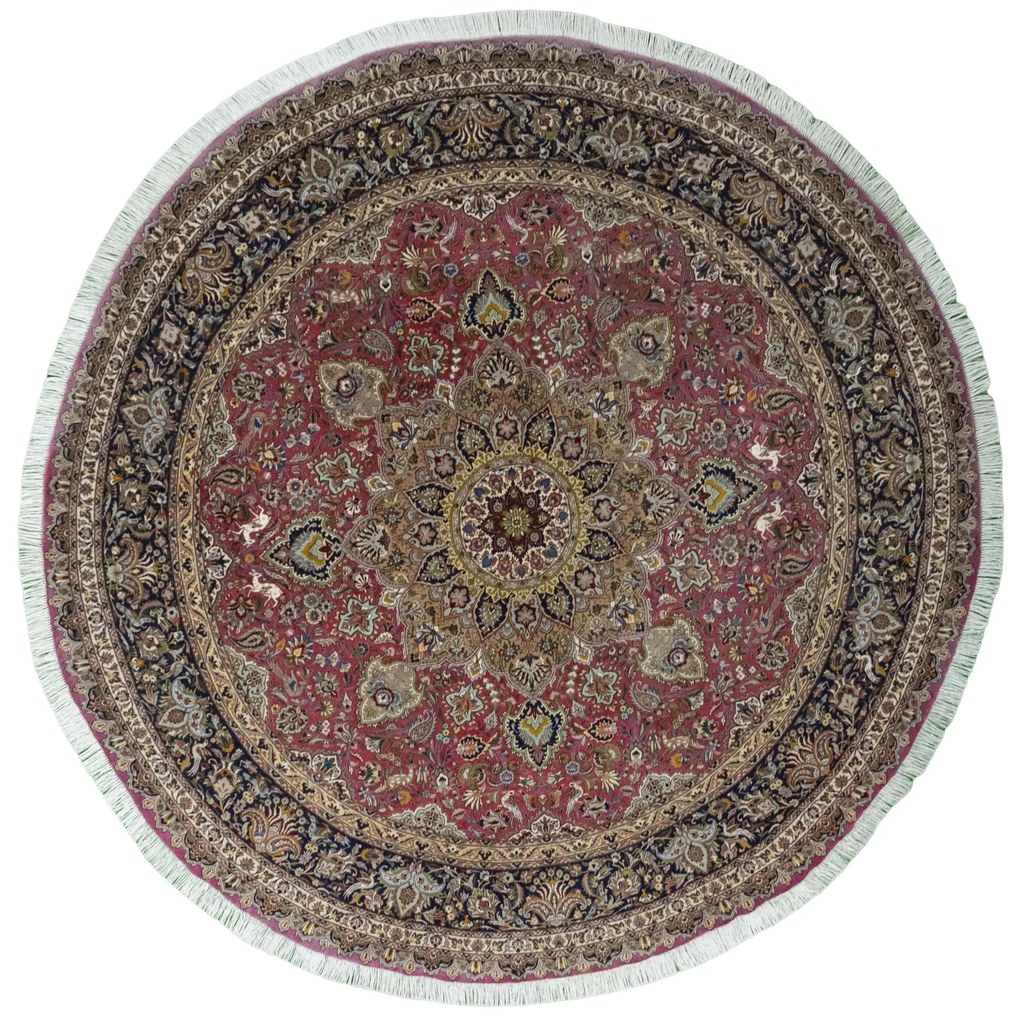 Tabriz Tappeto 290 x 290 Rosso (Iran) Annodato A Mano