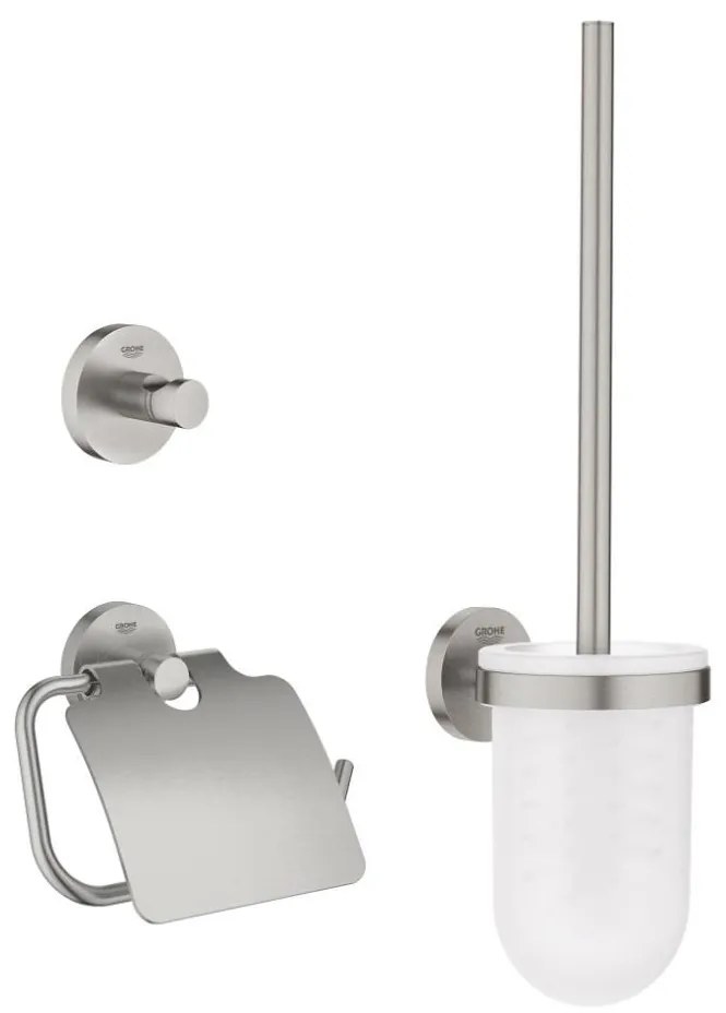 GROHE 41204DC0 - Set di accessori per WC 3-in-1 START in acciaio inox