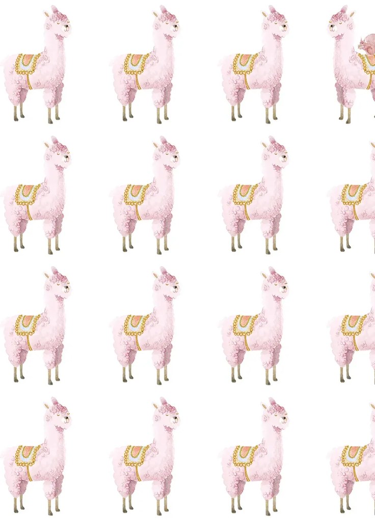 Rebel Walls Carta da parati Alpaca Rebel - Pink