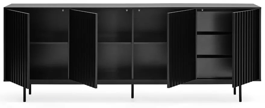 Cassettiera bassa nera 211x80 cm Sierra - Teulat