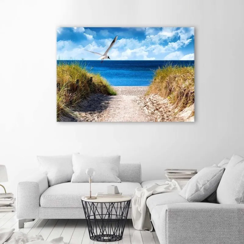 Foto su tela Spiaggia Dune di mare Gabbiani  Dimensioni 120x80