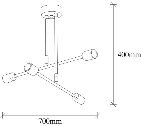 Lampadario su palo FLOWER 4xE27/40W/230V