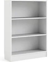 Libreria a tre vani, colore bianco, cm 79 x 107 x 27