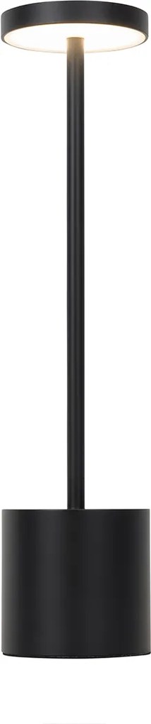 Set of 2 Outdoor Table Lamps Black Incl. LED and Dimmer Rechargeable - Dupont