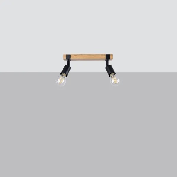 Sollux SL.1296 - Faretto ZUCA 2xE27/15W/230V nero