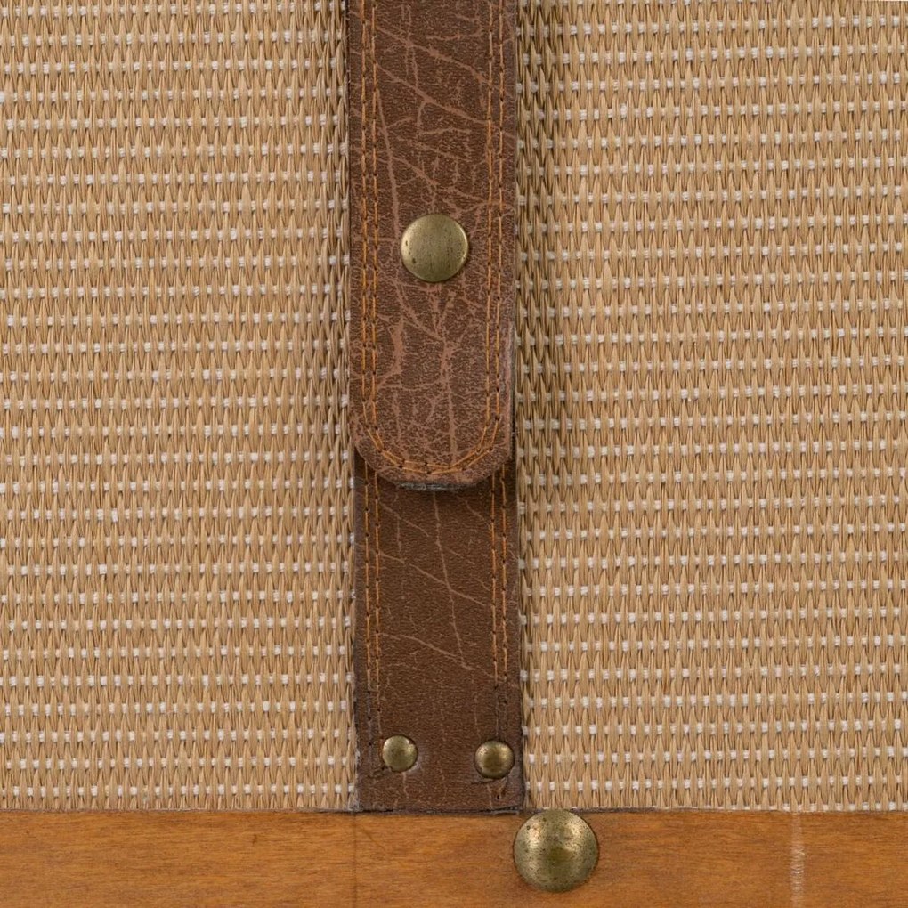 Set di Bauli 90 x 47 x 45 cm Tessuto Sintetico Legno (3 Pezzi)
