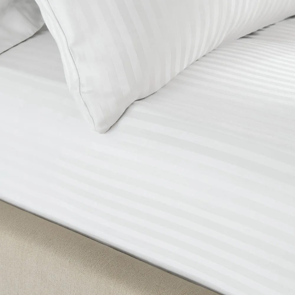 Lenzuolo teso bianco 90x190 cm Satin Stripe - Catherine Lansfield