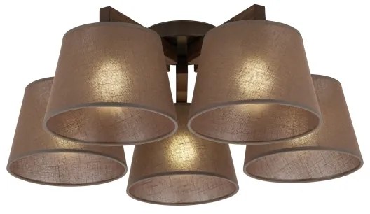 Brilagi - Lampadario da soffitto LATTE 5xE27/15W/230V pino/marrone