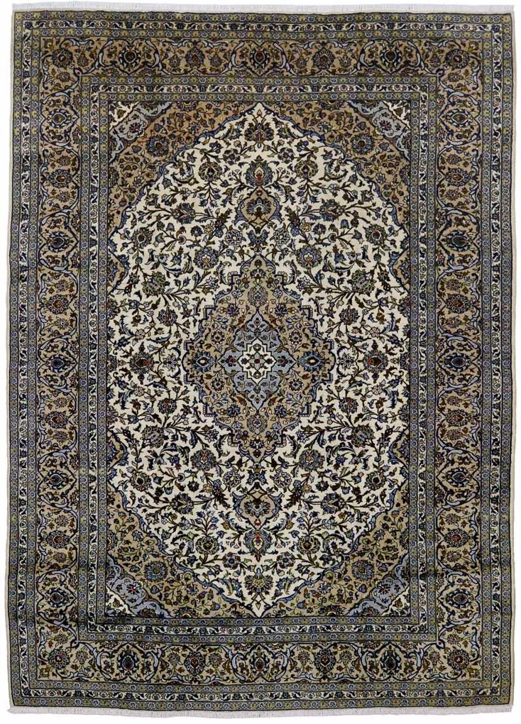 Kashan Tappeto 360 x 260 Marrone (Iran) Annodato A Mano