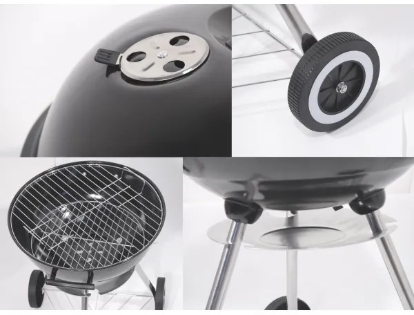 Griglia a carbone portatile nera