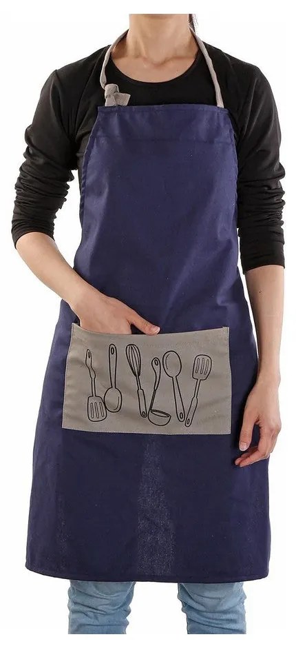 Grembiule Cucine Grey Tessile (80 x 70 cm) - Colore - Blu Scuro