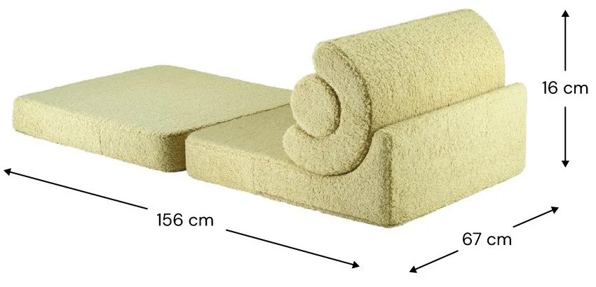 Poltrona per bambini verde con rivestimento in bouclé Flipster – Wigiwama