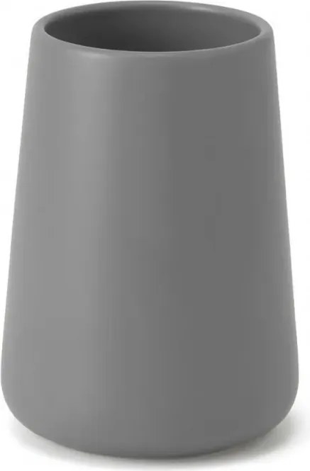 Bicchiere porta spazzolini da appoggio in ceramica grigia Sidney