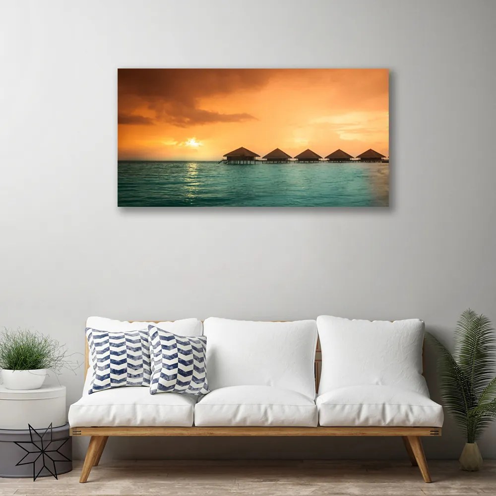 Foto quadro su tela Mare, sole, paesaggio 100x50 cm