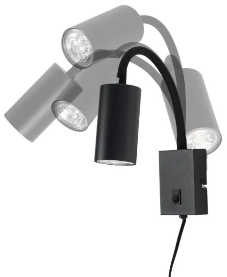 Globo 57911WB - Lampada flessibile da muro ROBBY 1xGU10/25W/230V nero