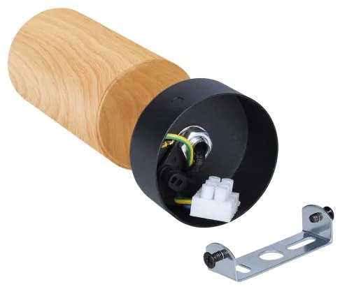 Brilagi - Faretto SELE 1xGU10/30W/230V nero/decorazioni in rovere