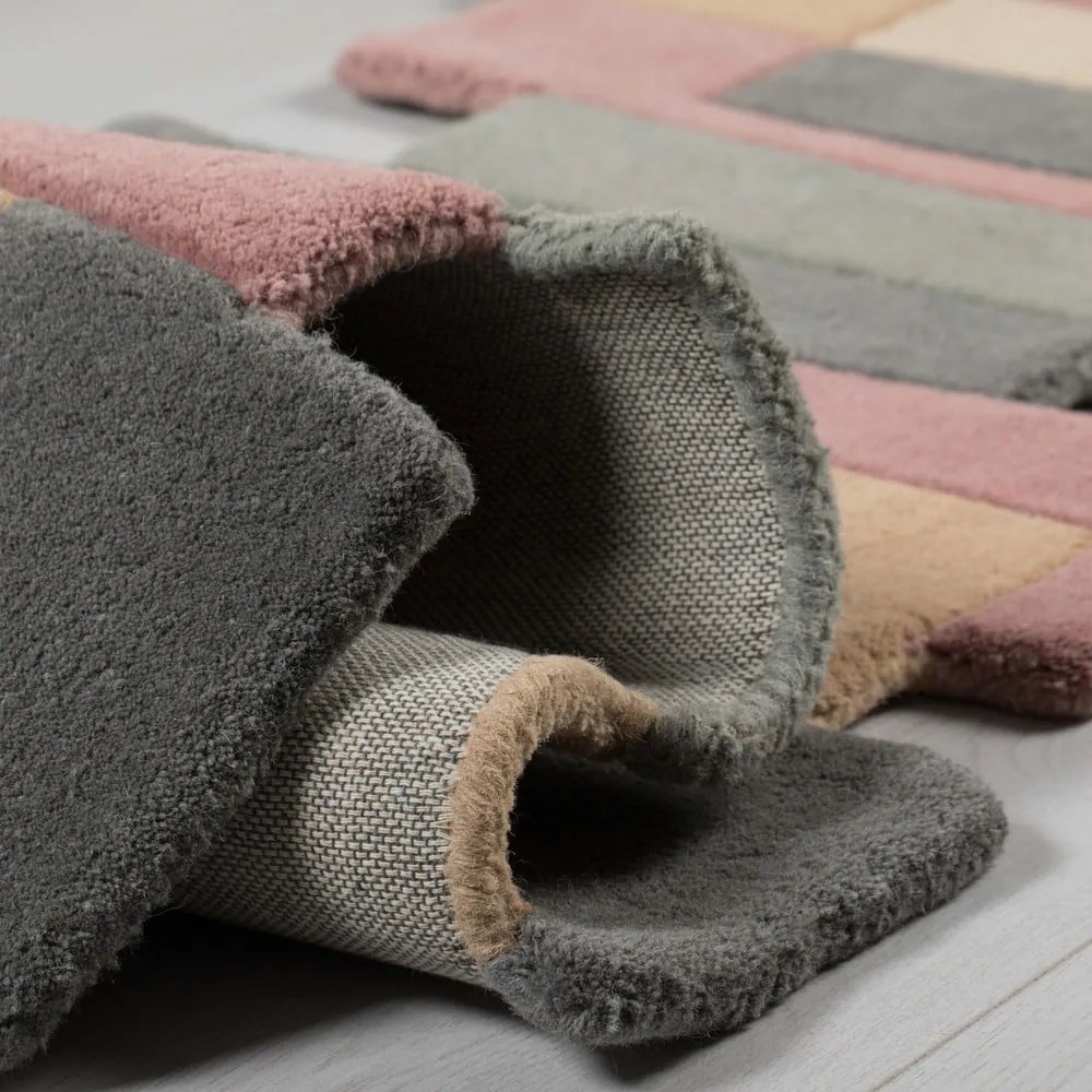 Tappeto in lana marrone 60x230 cm Collage - Flair Rugs