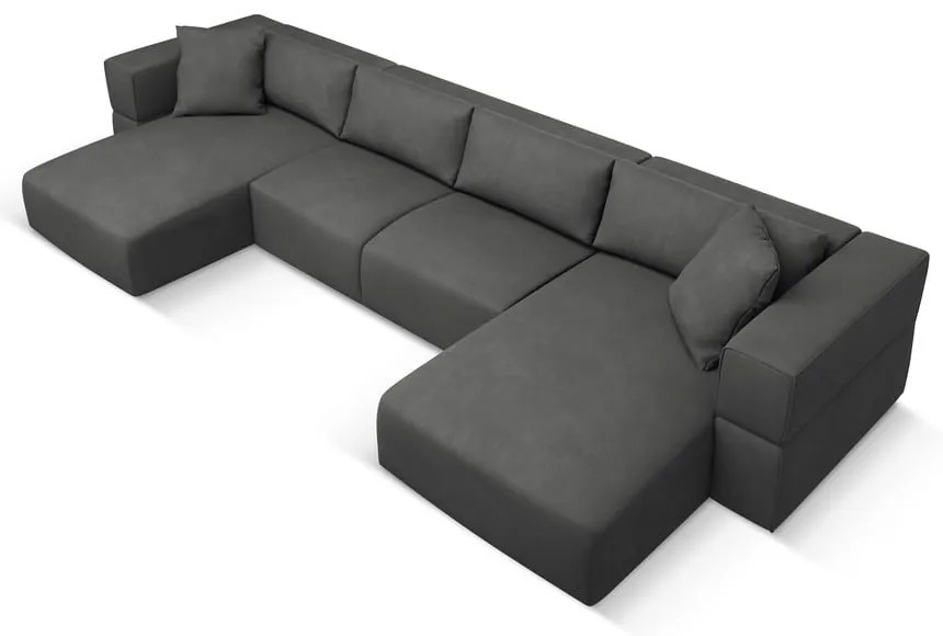 Divano angolare a U grigio scuro Esther - Milo Casa