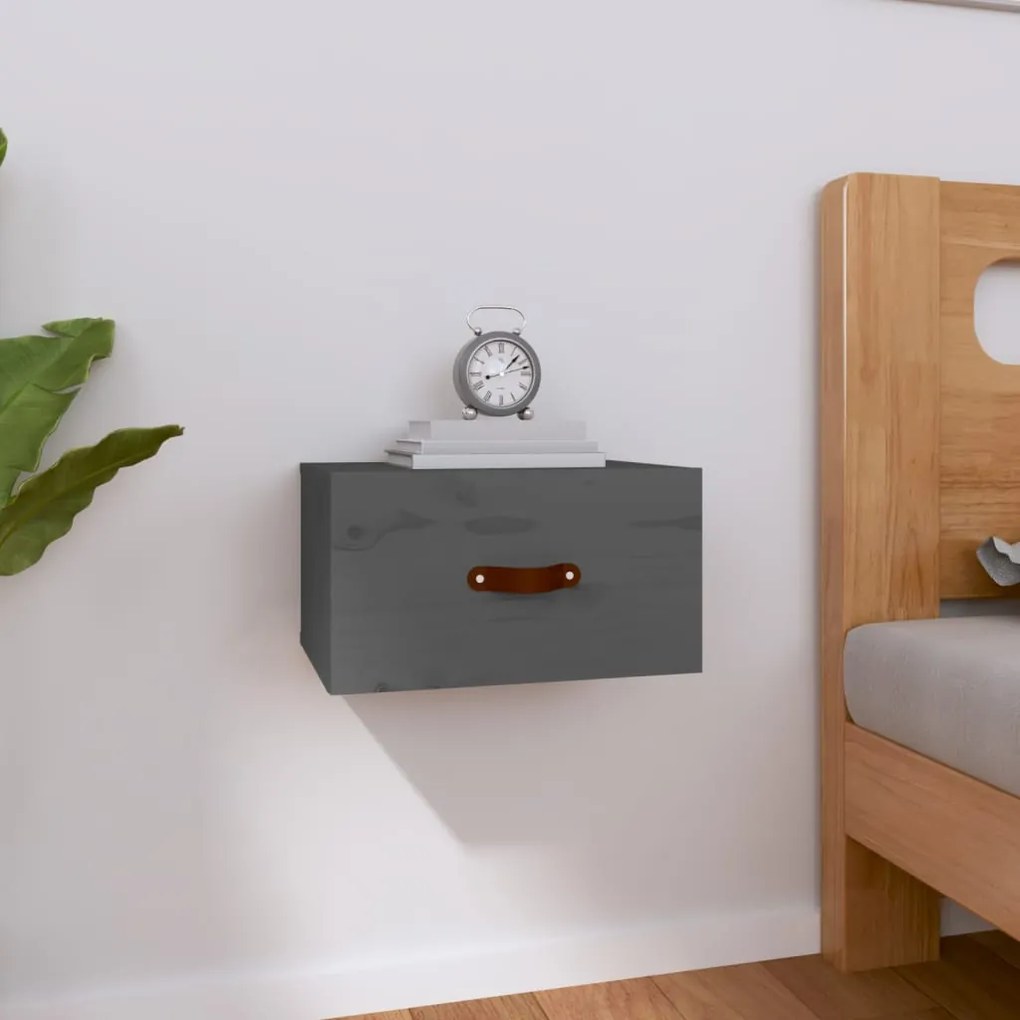Comodino A Muro Grigio 40x29,5x22 Cm /