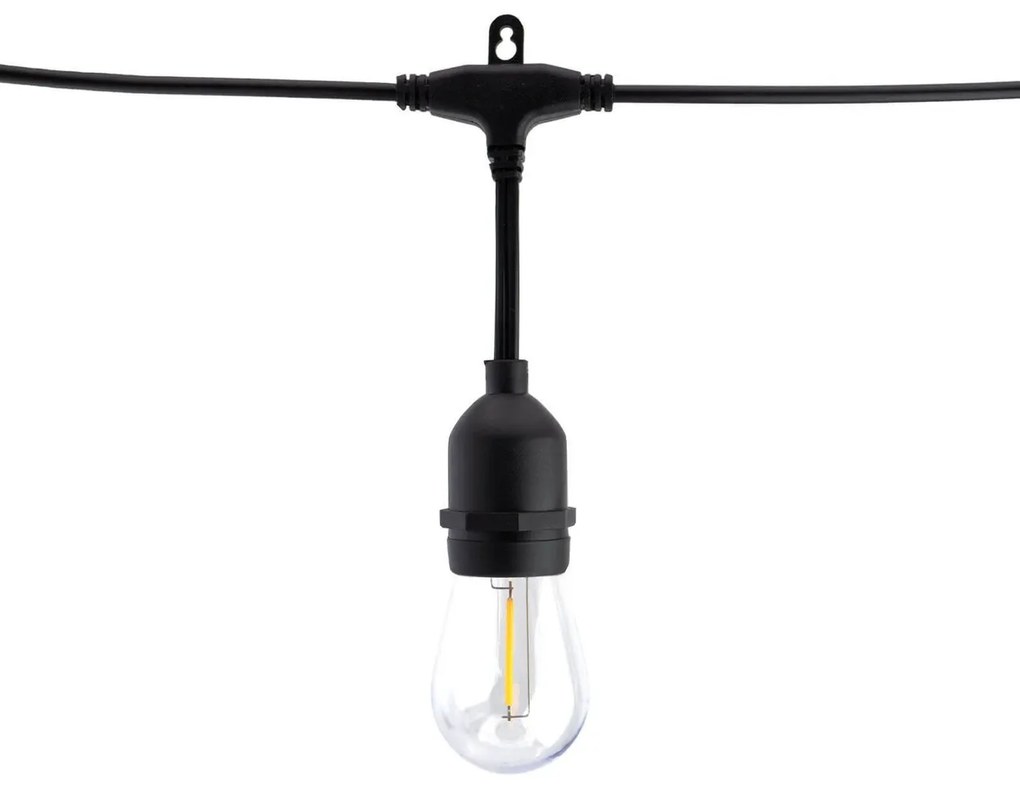 Catenaria SOLARE 15 Lampadine LED 1W Bianco Caldo - 15m Colore Bianco Caldo 2.700K