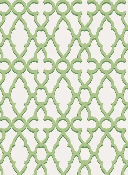 Gittertapete Treillage von Cole & Son - Leaf Green on Chalk