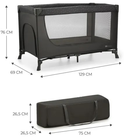 KINDERKRAFT - Culla da viaggio JOY grigio