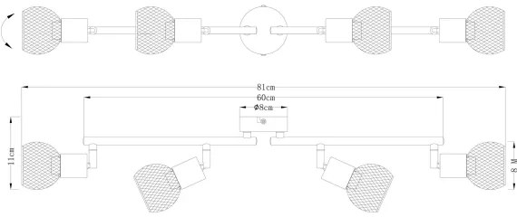 Globo 54028-4 - Faretto FIASTRA 4xE14/40W/230V