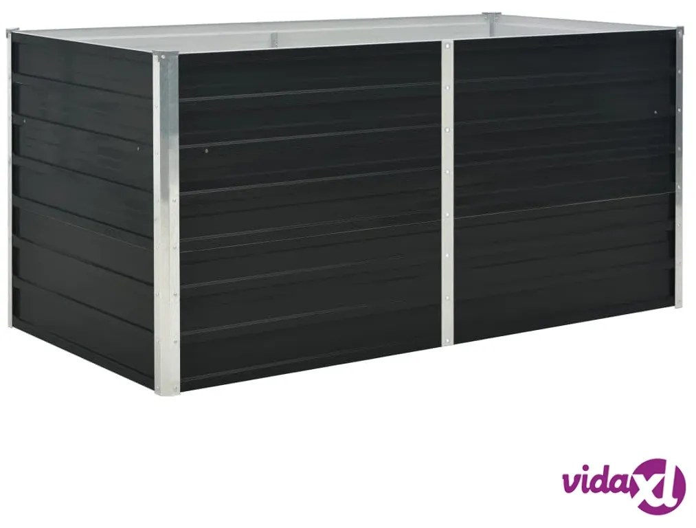 vidaXL Fioriera Rialzata Antracite 160x80x77 cm in Acciaio Zincato