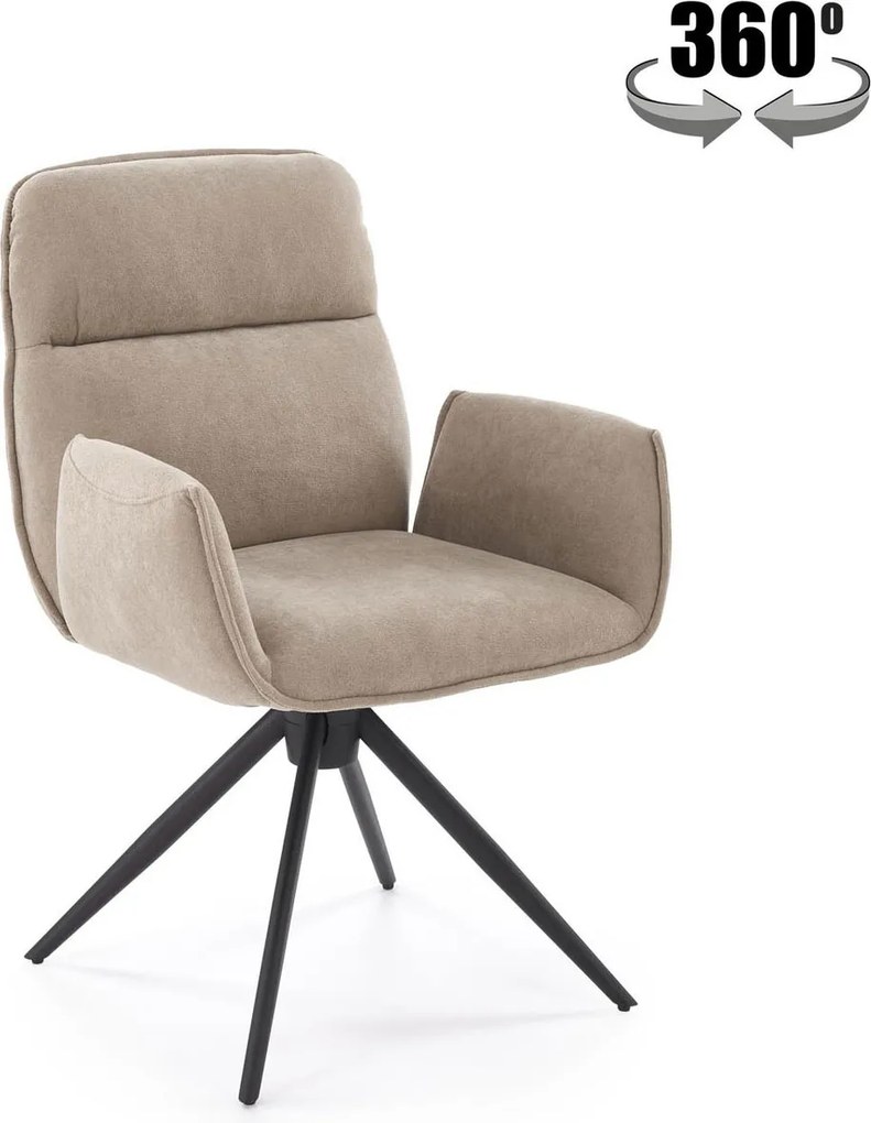 Sedia K574 in tessuto beige scuro – 60x60x88 cm