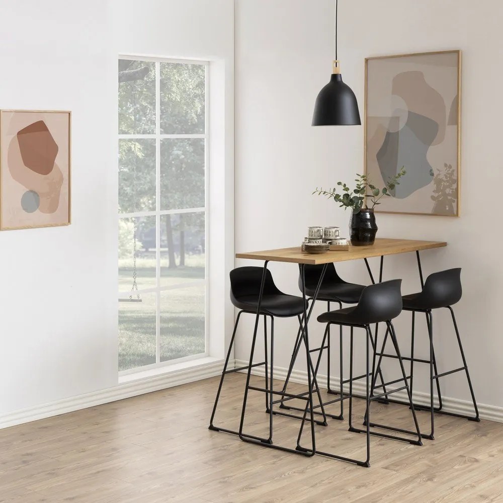 Sgabello da bar nero (altezza della seduta 76 cm) Tina – Actona