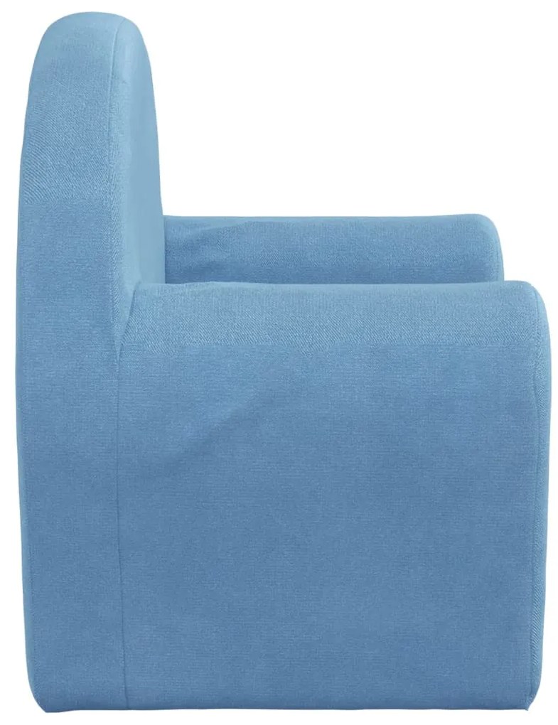 Divano letto per bambini blu in morbido peluche