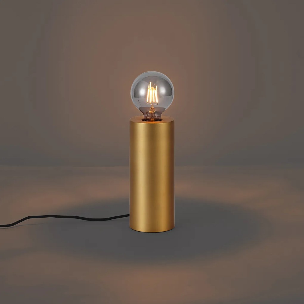 Lampada da tavolo moderna ottone 24 cm - Cylinder