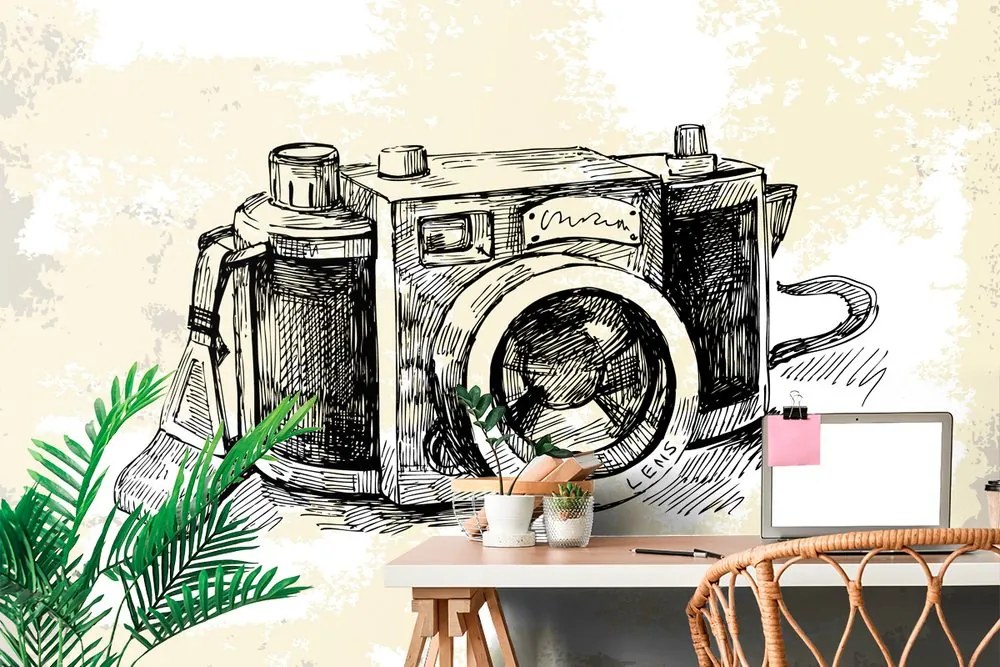 Carta da parati autoadesiva – Macchina fotografica retrò