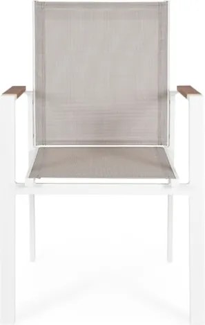 Sedia Da Esterno Con Braccioli In Alluminio E Textilene Heta Bianca Bizzotto