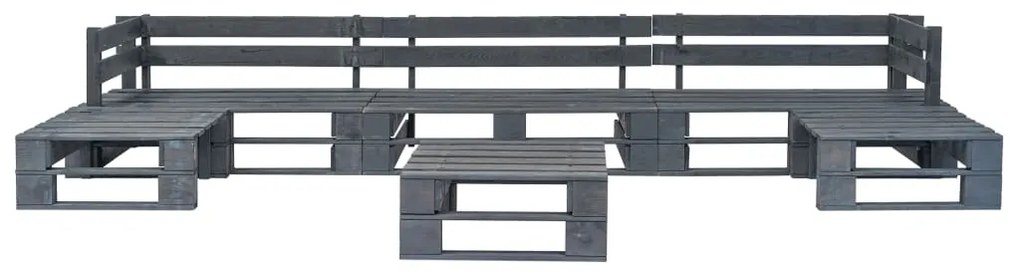 Set mobili da giardino 6 pz pallet legno grigio