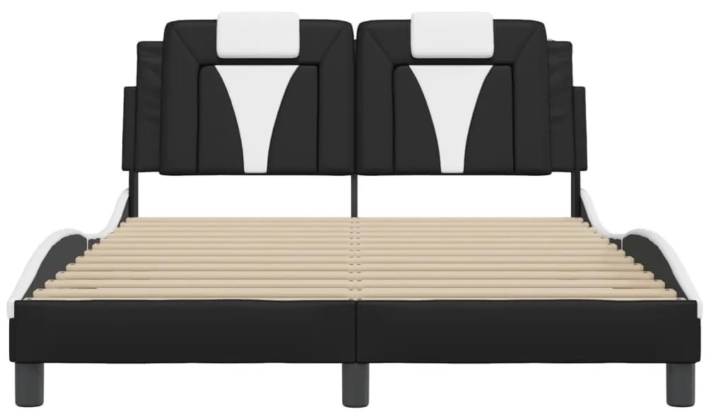 Giroletto con luci led nero e bianco 120x200 cm in similpelle