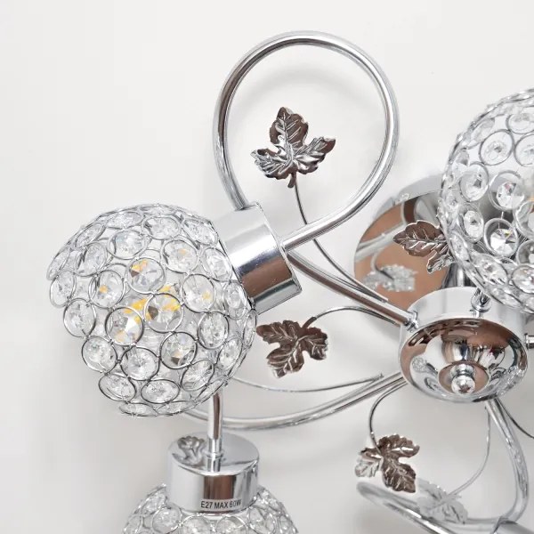 Lampadario a plafone SOPHIA 5xE27/15W/230V cromo lucido/limpido